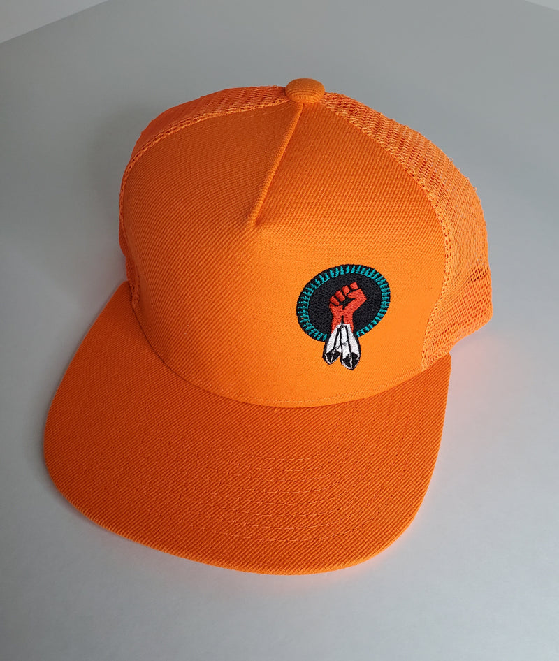 N8V MOVEMENT cap embroidered orange snapback