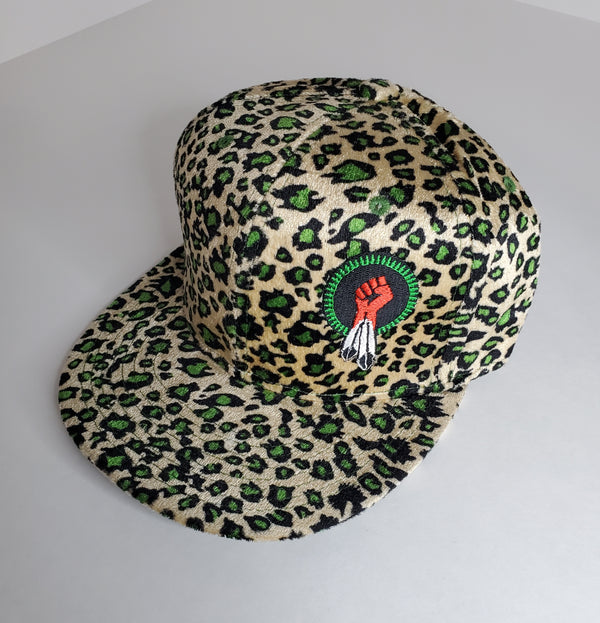 N8V MOVEMENT cap embroidered leopard green snapback