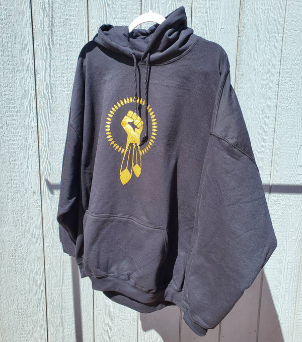 N8V MOVEMENT Hoodie metallic gold