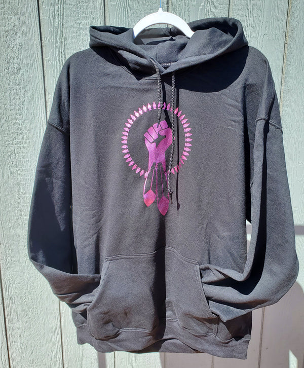 N8V MOVEMENT Hoodie metallic pink