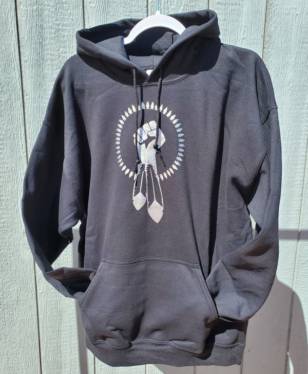 N8V MOVEMENT Hoodie metallic silver