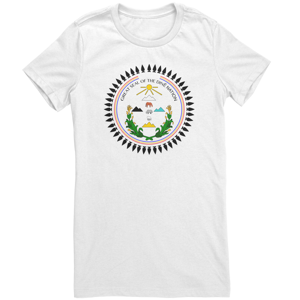 Dine_nation_seal_womens_shirt_White_Mockup.png