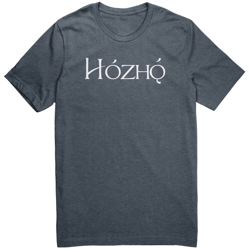 Hozho_shirt_Heather_Navy_Front_Mockup.png