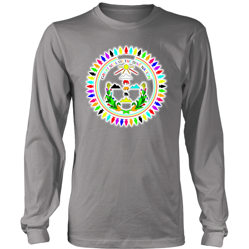Diné Nation Seal Many Colors Long Sleeve Shirt