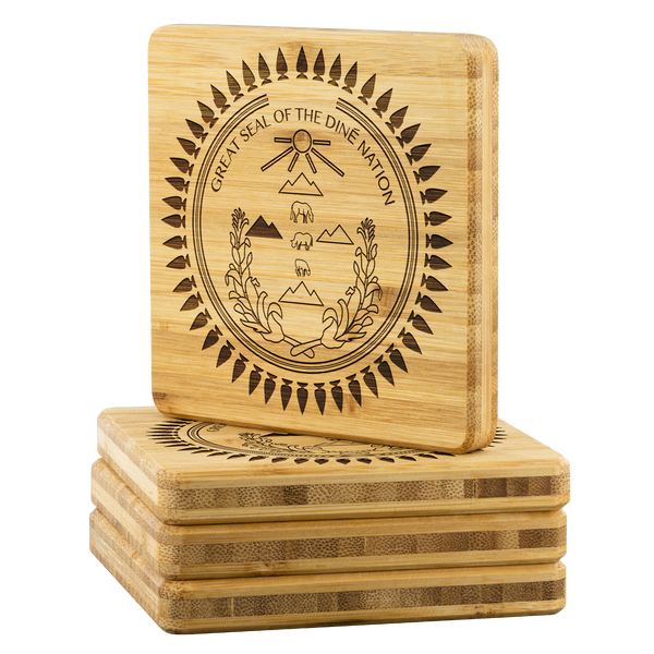 Great Seal of the Diné Nation Bamboo Coaster Set