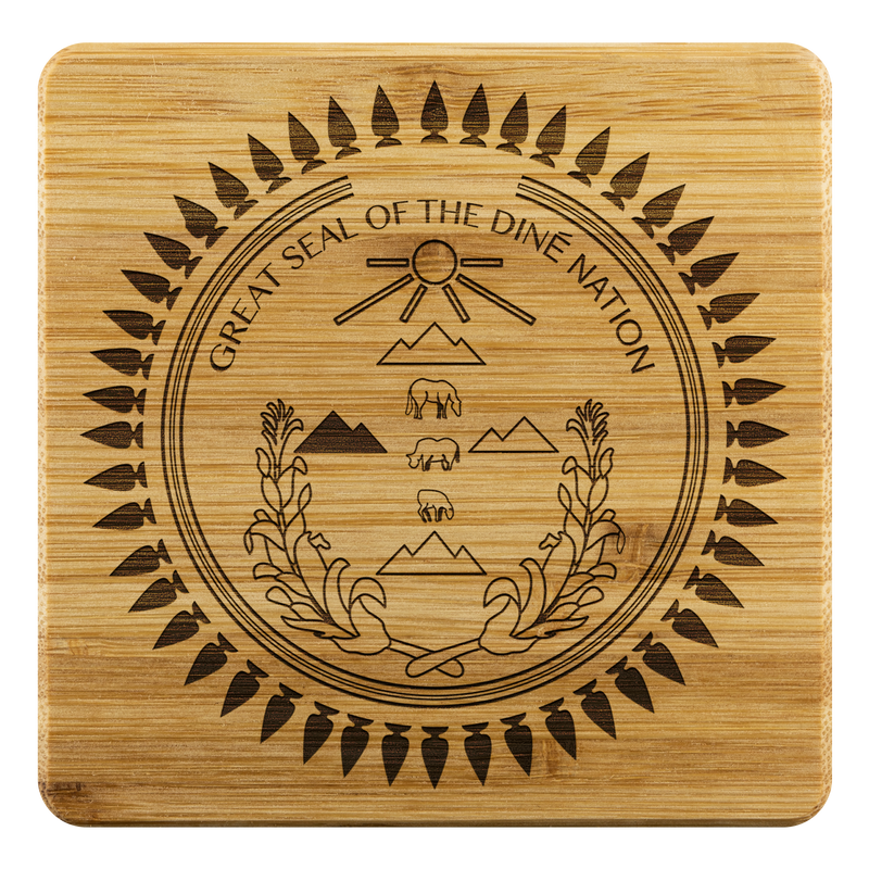 Great Seal of the Diné Nation Bamboo Coaster Set